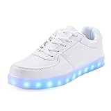 Rojeam Unisex Erwachsene LED Schuhe Sportschuhe USB Lade Outdoor Leichtathletik BeilÃ¤ufige Paare Schuhe Sneaker WeiÃ 40 EU