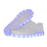YuanRoad Unisex LED Schuhe Leuchtschuhe fÃ¼r Damen Herren LED Sneaker mit USB Aufladung Tanzschuhe SAJIADX518-WeiÃ-400