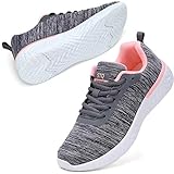 STQ Turnschuhe Damen Sneakers Fitness Sportschuhe Schuhe OrthopÃ¤dische Memory Foam Arch Fit Leichtgewicht Laufschuhe Outdoor Grau Rosa 37 EU