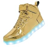 Rojeam Unisex Erwachsene High-Top LED Schuhe Sportschuhe USB Lade Outdoor Leichtathletik BeilÃ¤ufige Paare Schuhe Sneaker FÃ¼r Damen Herren Jungen MÃ¤dchen Kinder