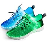 Shinmax Fiber Optic LED Shoes, Light Up Shoes for Women Men USB Charging Flashing Luminous Trainers for Festivals, Christmas Party, WeiÃ