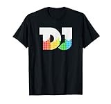 DJ Schriftzug mit Equalizer LED FÃ¤rbung fÃ¼r Discjockey DJ T-Shirt