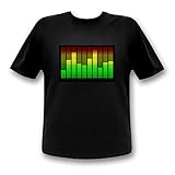 10-Kanal Equalizer LED T-Shirt Fun Party Shirt Mann (l)