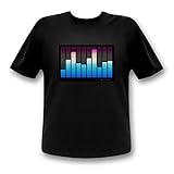 10-Kanal Equalizer LED T-Shirt Ozon Funshirt Party DJ Disko Club Fasching & Festival GrÃ¶Ãe XXL