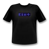 LED T-Shirt mit programmierbarer Lauftextanzeige Laufschrift Shirt (l, Blaue Laufsschrift)