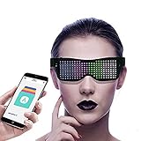 Eamplest LED Brille Bluetooth APP Steuerung, 4 Modi 11 Animationen, DIY Neon Draht Brille mit App fÃ¼r iPhone iOS Android und Google Play ,fÃ¼r Raves Festival Clubs Motto Partys