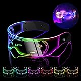 flintronic LED Luminous Glasses, Festive Cool Neon Glasses, Cyberpunk Glasses, Illuminated Psychedelic Glasses for Cosplay, Bar, Club, Party Glasses, Gift, Party Gadgets