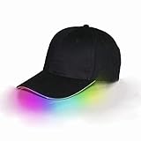 LVYIMAO LED-LichtmÃ¼tze, coole verstellbare LED-Baseballkappe, beleuchtete MÃ¼tze, Hip-Hop-ZubehÃ¶r, Kappe fÃ¼r Club und Party Gr. One size, schwarze Kappe Mix Color Licht