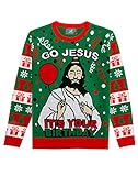 Shirtgeil Ugly Christmas Strickpullover Herren Damen Go Jesus It's Your Birthday Sweater Medium