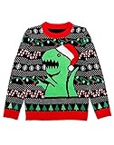 Shirtgeil Weihnachtspullover Herren Damen T-Rex Unisex Strickpullover Sweater Medium