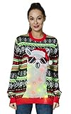 OFF THE RACK Womens Lustig LED Weihnachtspullover fÃ¼r Damen Strickpullover fÃ¼r Weihnachtsparty Pullover Sweater, Llama Loves Sparkle, M
